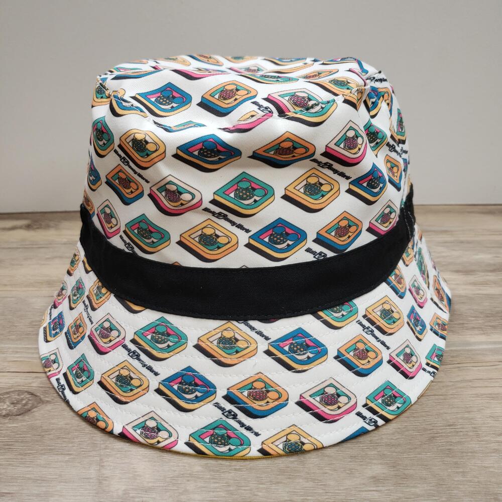Disney Hat Bucket Fitted Womens One Size Multicolor Walt Disney World Mickey